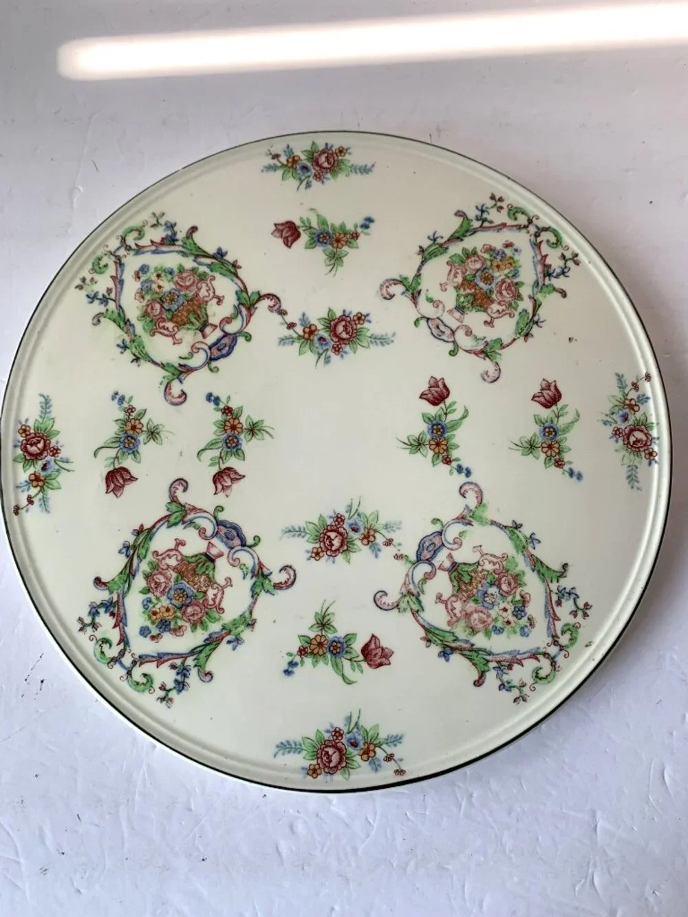 VINTAGE TASHIRO SHOTEN YOKOHAMA CAKE PLATTER  MADE IN JAPAN  HAND PAINTED